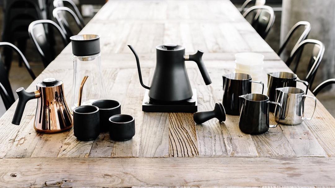 A stylish array of coffee-making equipment