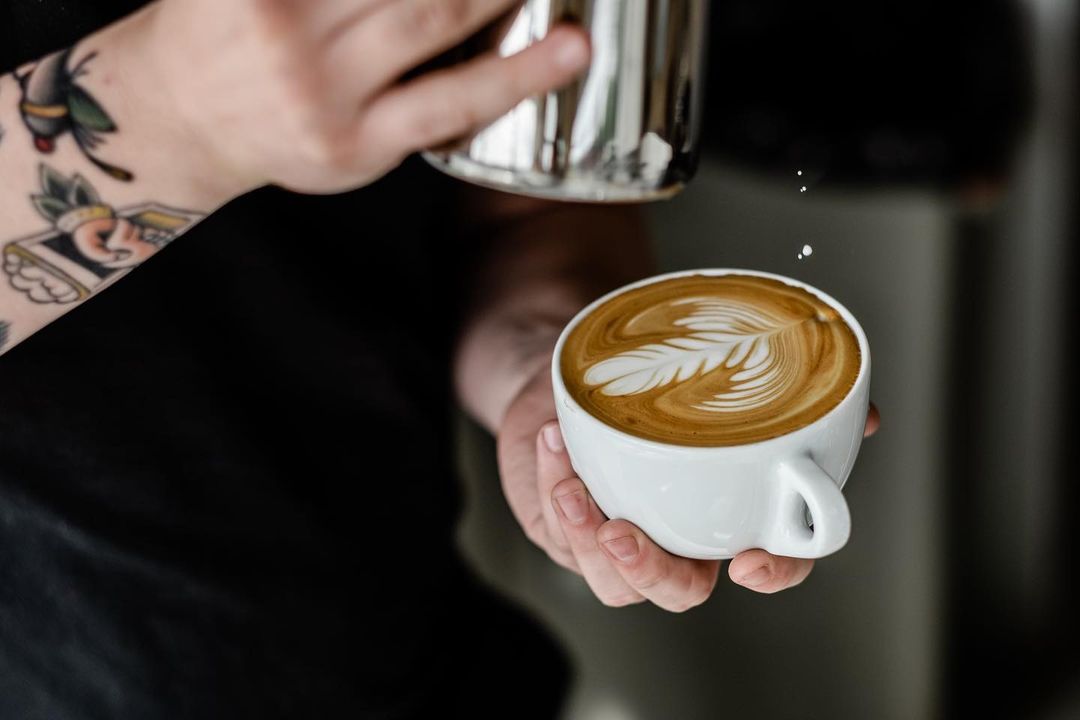 Artisan coffee with latte art